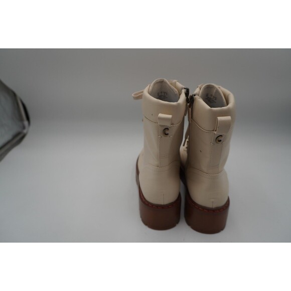 Combat Boots Ivory Sanders Sam Edelman Padded insole lace and zip closure Size 9 - Picture 7 of 10